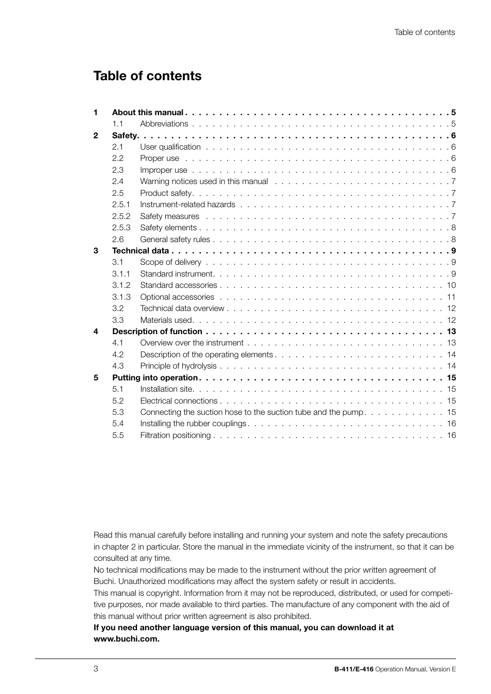 BUCHI Hydrolysis Unit B-411 User Manual | Page 3 / 30