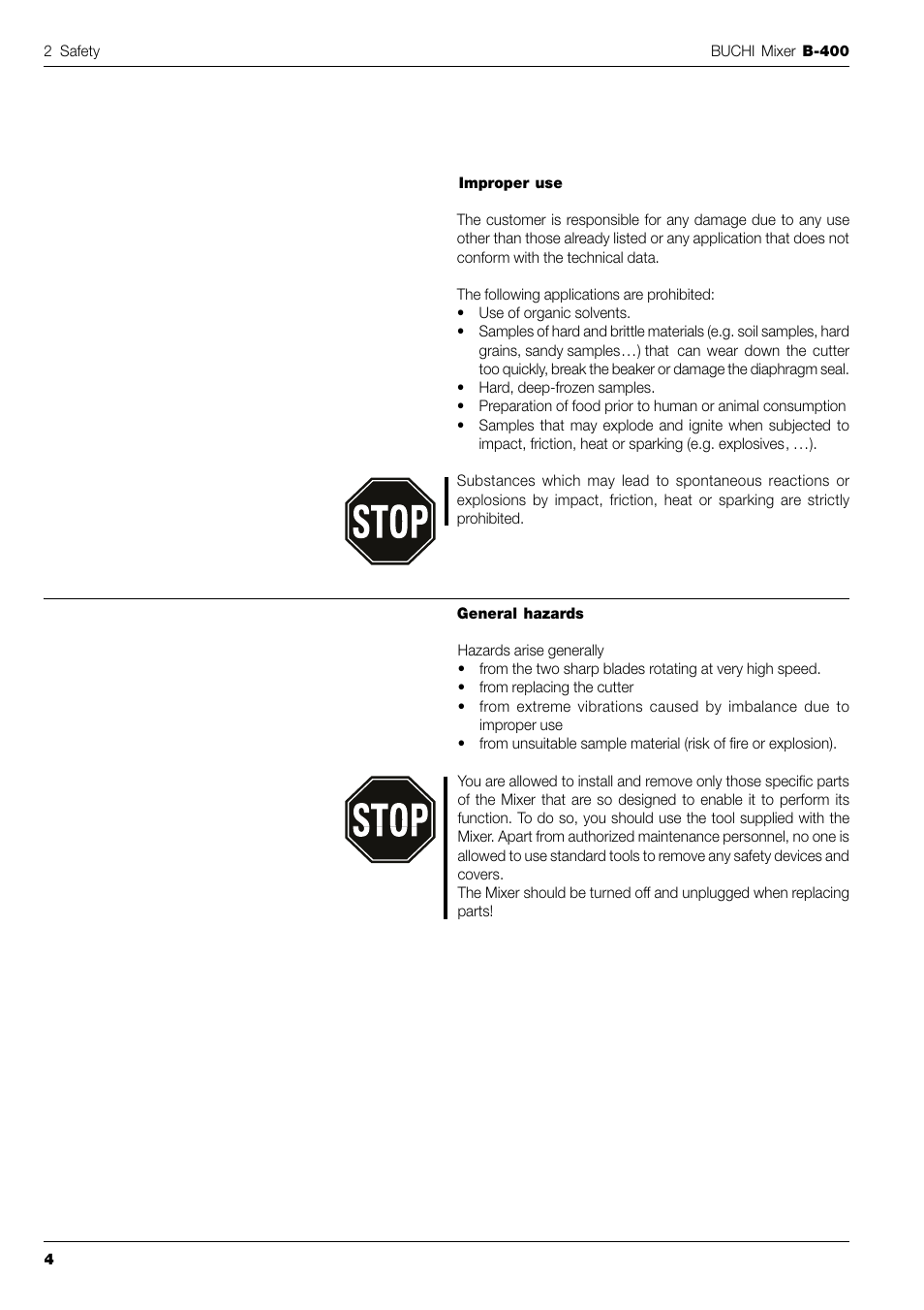 BUCHI Mixer B-400 User Manual | Page 6 / 25