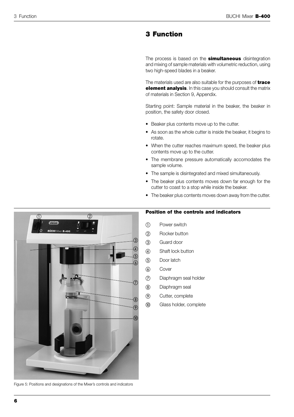 3 function | BUCHI Mixer B-400 User Manual | Page 8 / 25