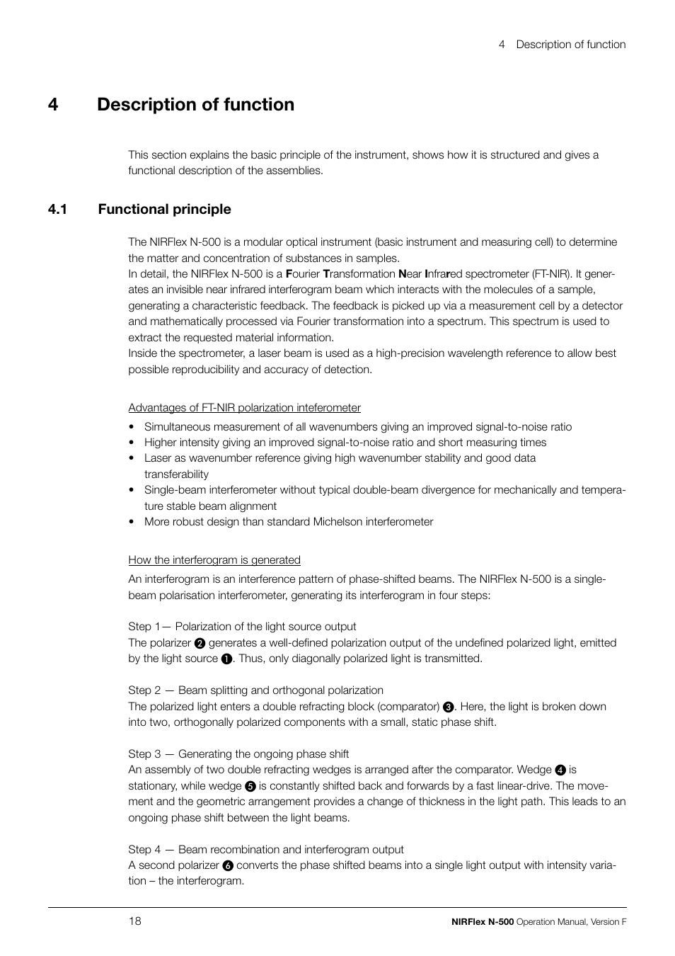 4description of function | BUCHI NIRFlex N-500 User Manual | Page 18 / 96