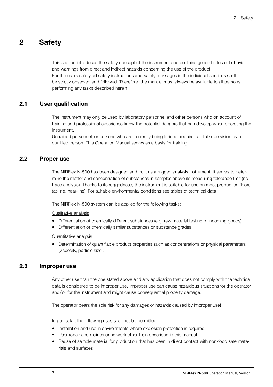 2safety | BUCHI NIRFlex N-500 User Manual | Page 7 / 96