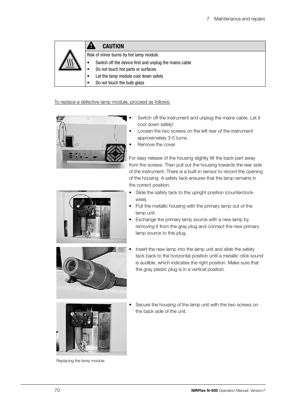 Caution | BUCHI NIRFlex N-500 User Manual | Page 70 / 96