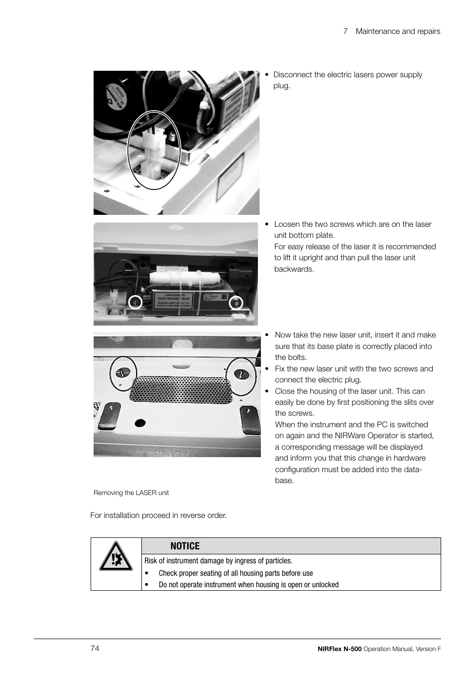 Notice | BUCHI NIRFlex N-500 User Manual | Page 74 / 96