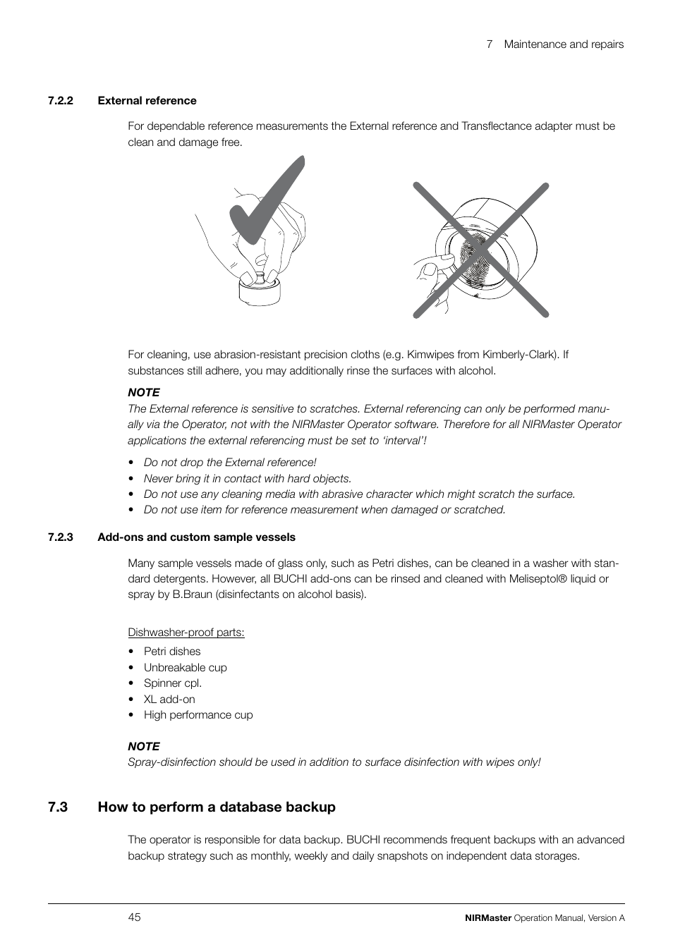 7 .3 how to perform a database backup | BUCHI NIRMaste User Manual | Page 45 / 72