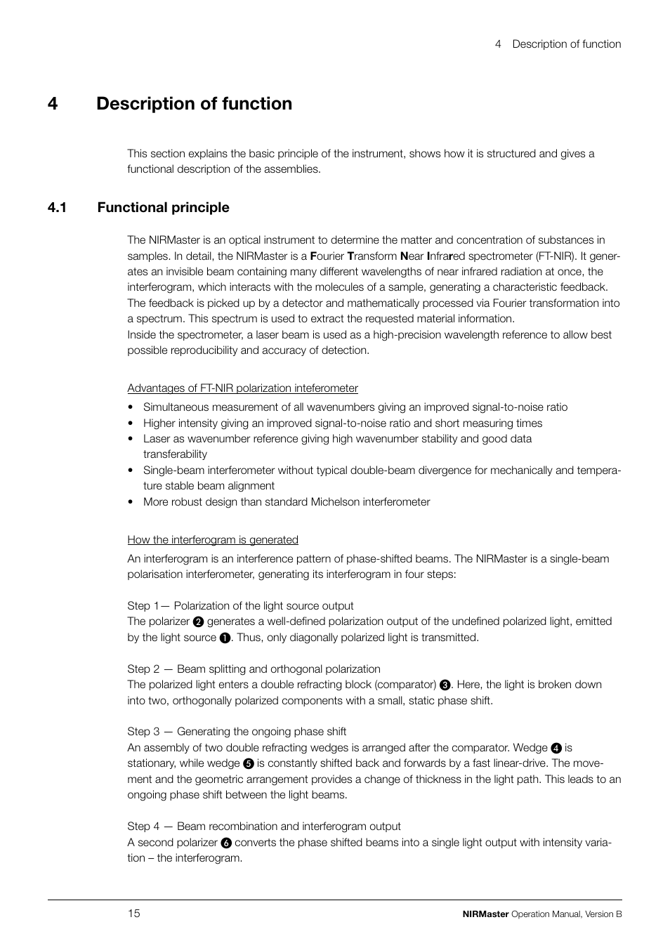 4description of function | BUCHI NIRMaste Pro IP65 User Manual | Page 15 / 72