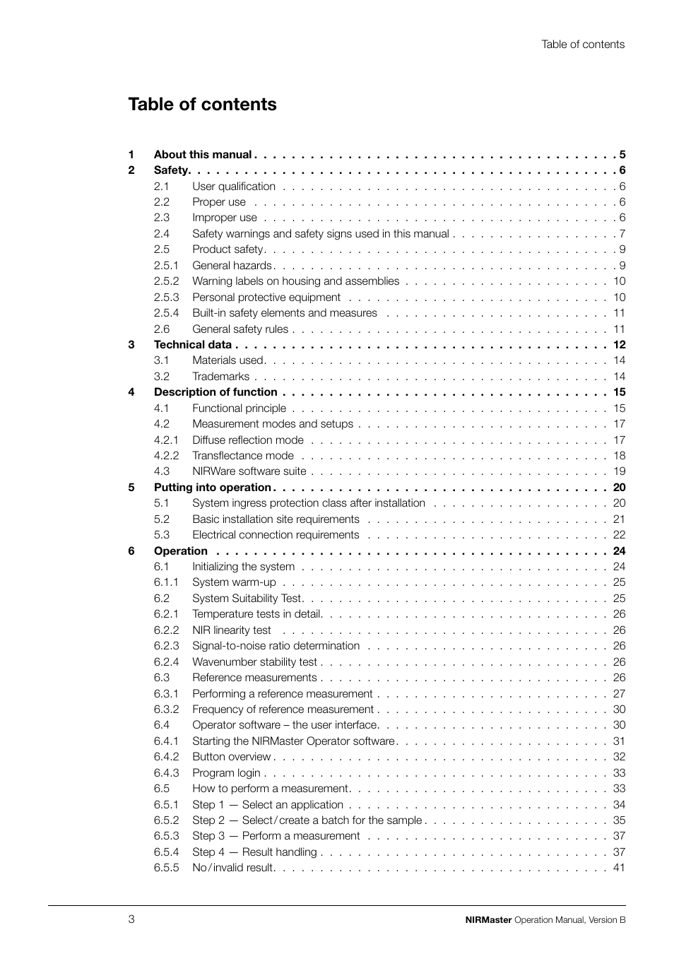 BUCHI NIRMaste Pro IP65 User Manual | Page 3 / 72