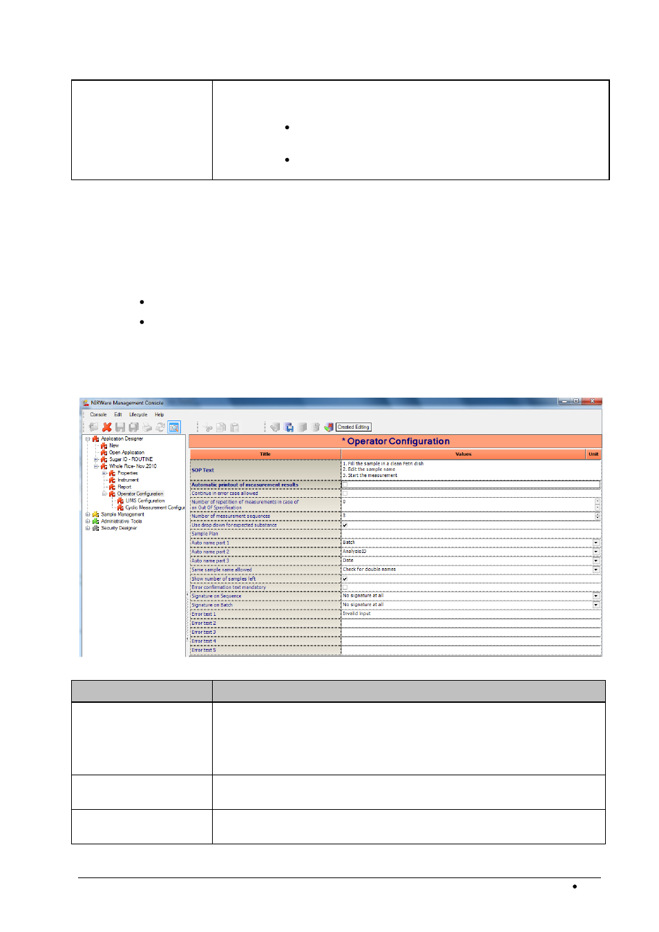 Operator configuration parameters, Operator configuration | BUCHI NIRWare User Manual | Page 177 / 341