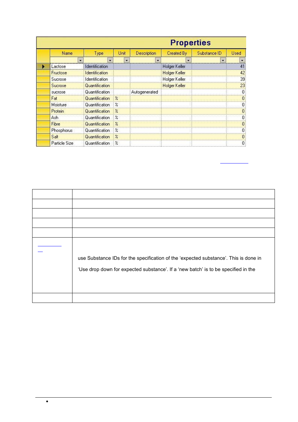 Table columns, Create a new property entry | BUCHI NIRWare User Manual | Page 196 / 341