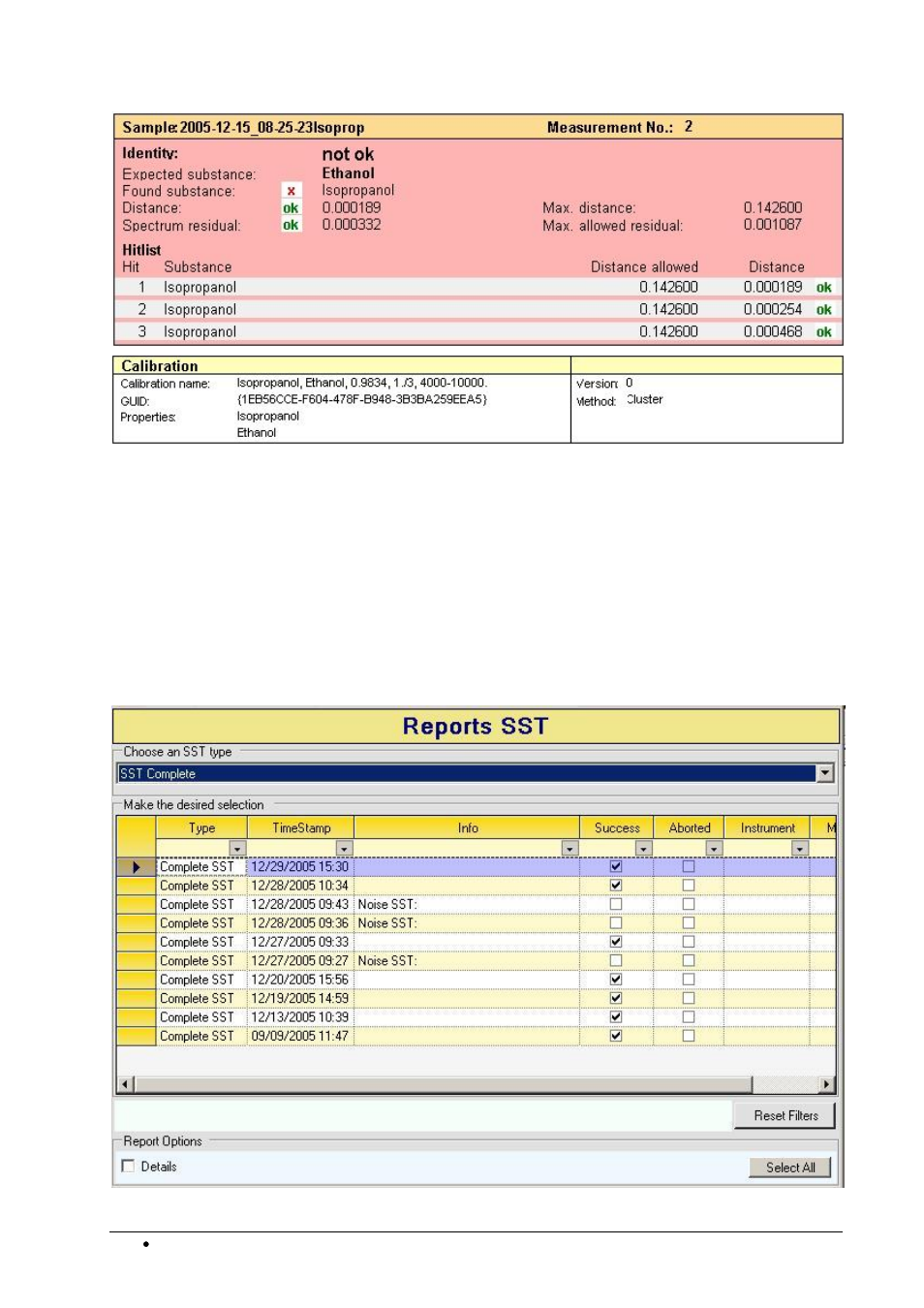 Reports overview, Reports for system suitability test (sst), Sst report | BUCHI NIRWare User Manual | Page 218 / 341