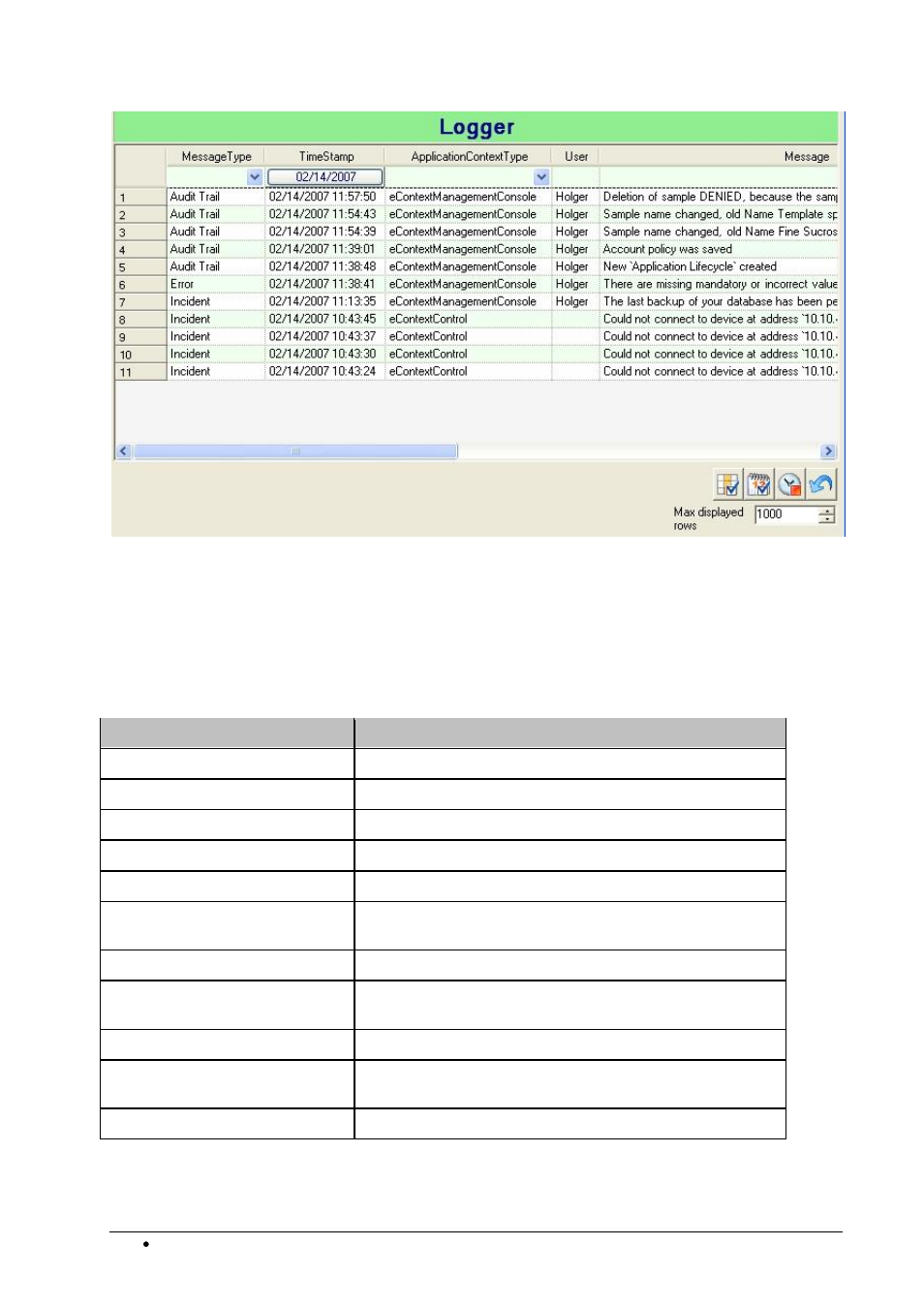 Table columns | BUCHI NIRWare User Manual | Page 224 / 341