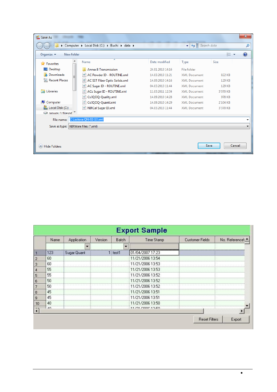Export samples | BUCHI NIRWare User Manual | Page 245 / 341