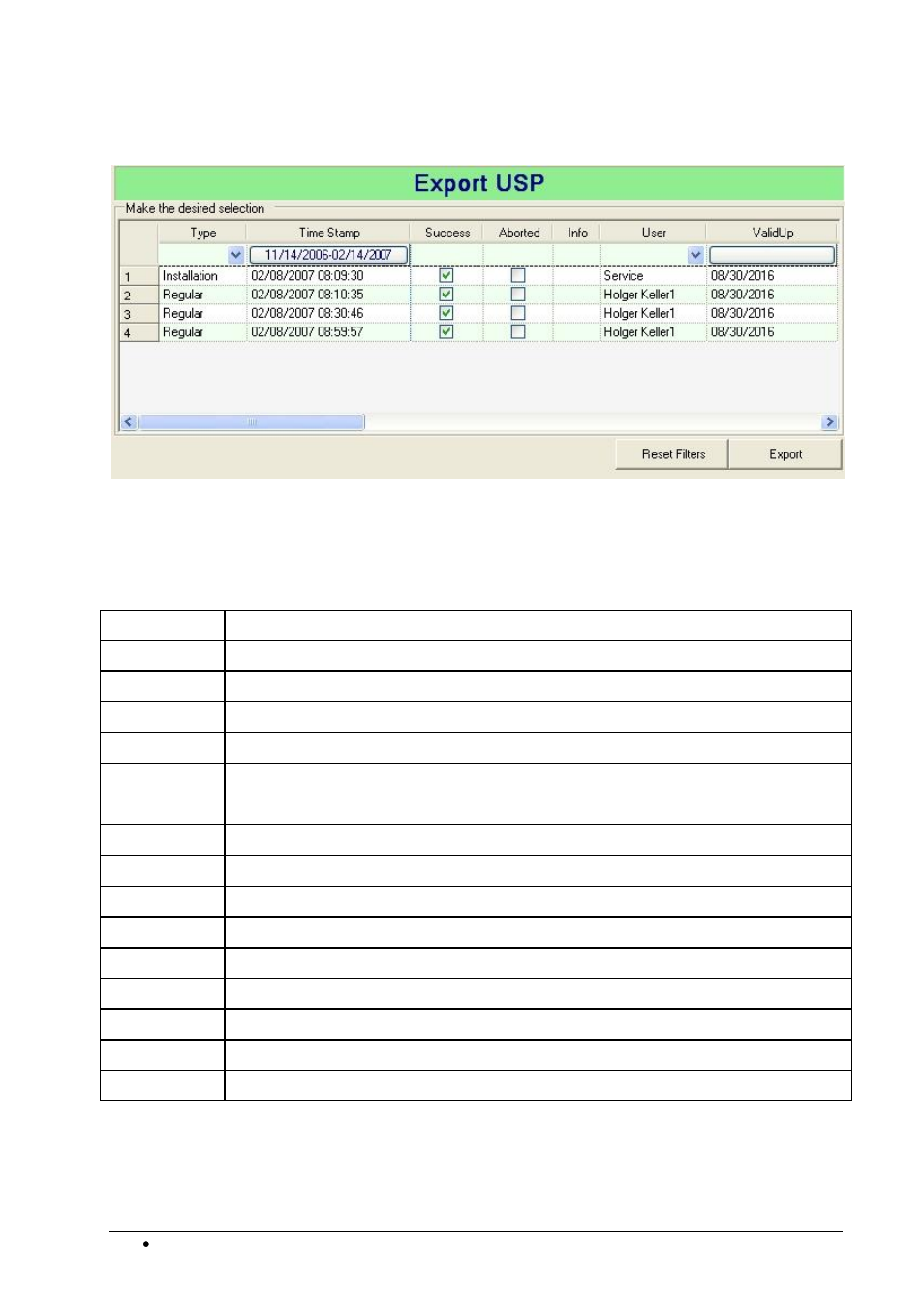 Table columns | BUCHI NIRWare User Manual | Page 248 / 341