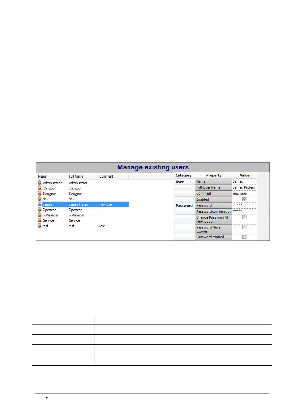Changing name and comments for existing users | BUCHI NIRWare User Manual | Page 264 / 341
