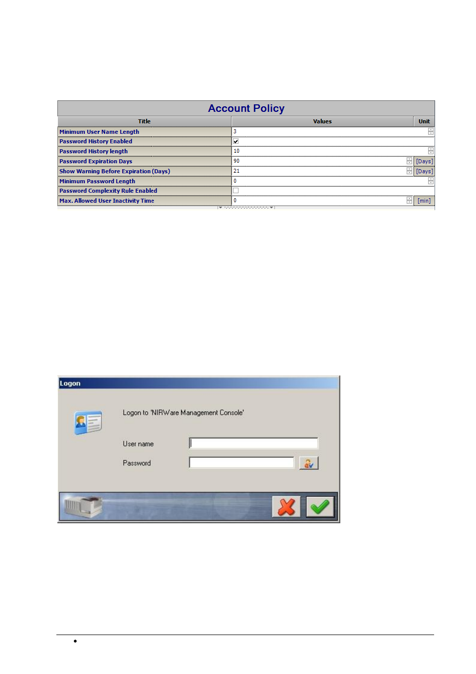 Defining the account policy | BUCHI NIRWare User Manual | Page 266 / 341