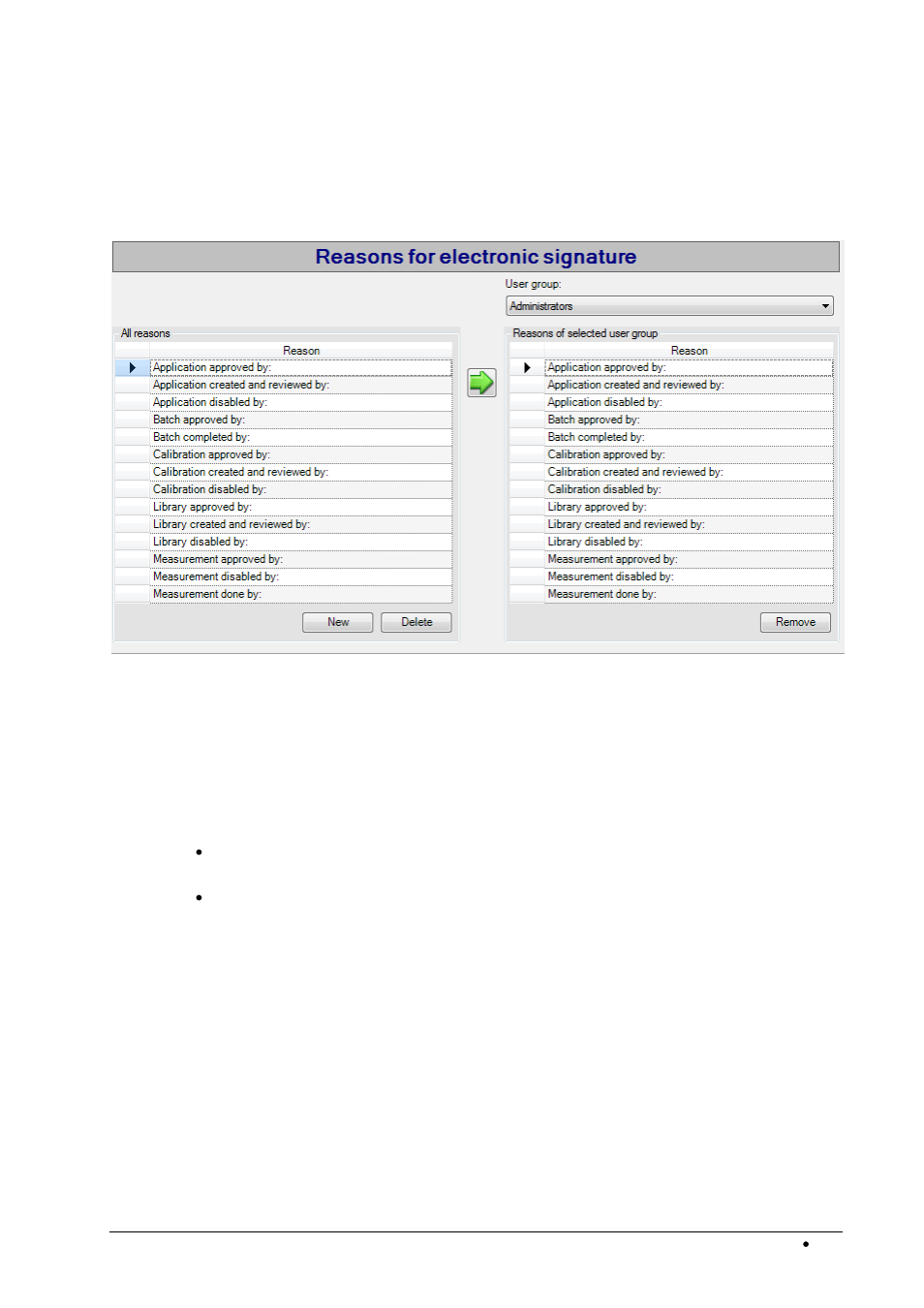 Reasons for electronic signature | BUCHI NIRWare User Manual | Page 267 / 341