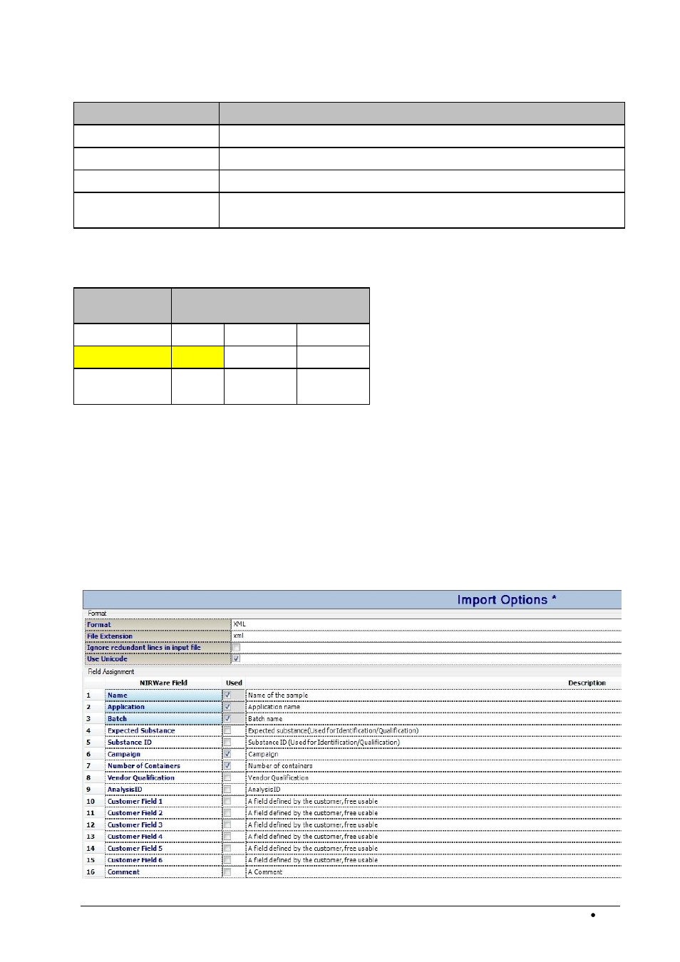 Import options, Xml file import | BUCHI NIRWare User Manual | Page 275 / 341