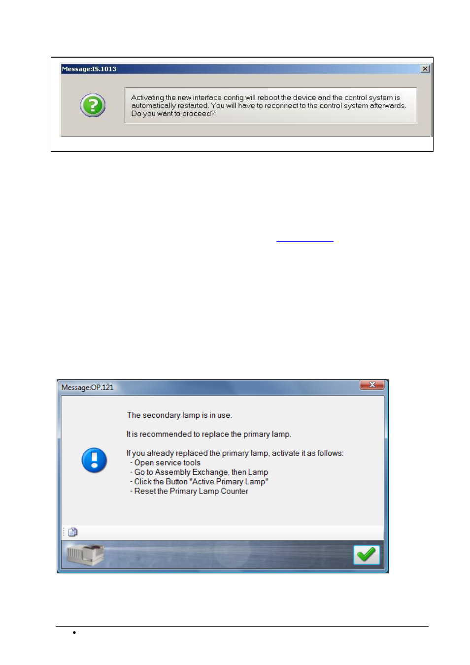 Activating the primary lamp after lamp change, Reset instruments tcp/ip address to its default | BUCHI NIRWare User Manual | Page 330 / 341