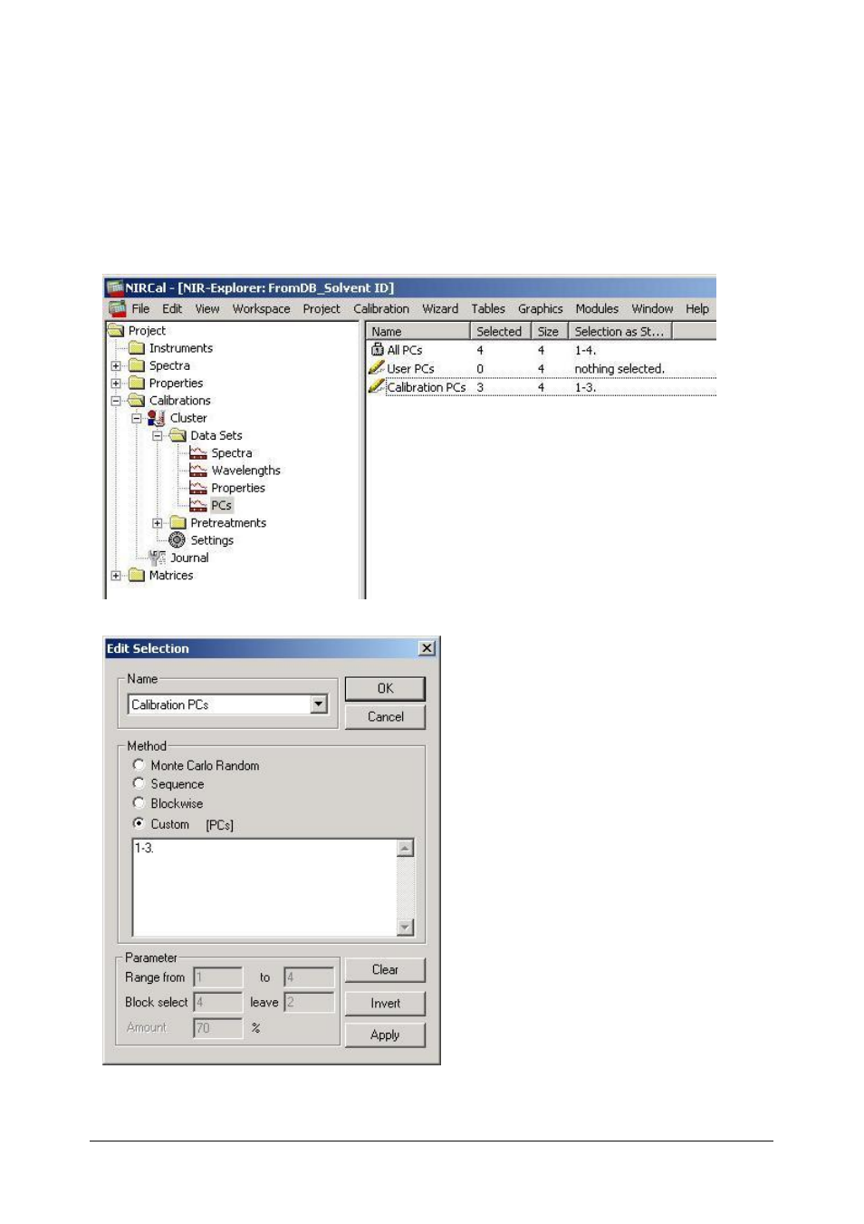 Secondary pc selection, Secondary pc selection using nir-explorer, 9 secondary pc selection | BUCHI NIRCal User Manual | Page 129 / 283