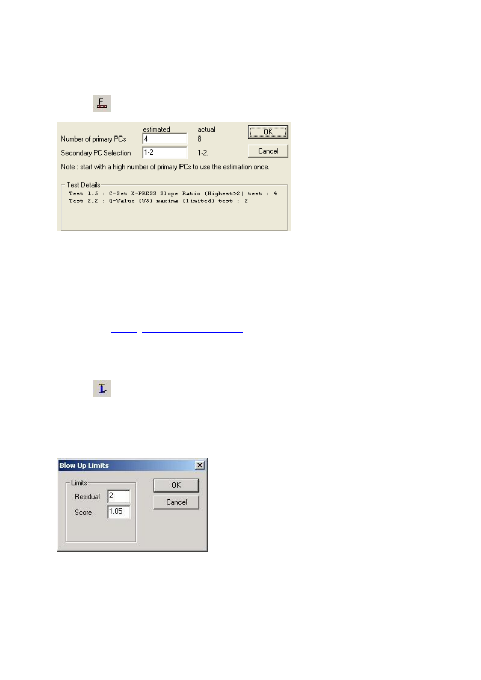 Pcs (factor selection wizard), Blow up limits, Blow up limits quantitative calibration | 10 pcs (factor selection wizard), 11 blow up limits | BUCHI NIRCal User Manual | Page 131 / 283