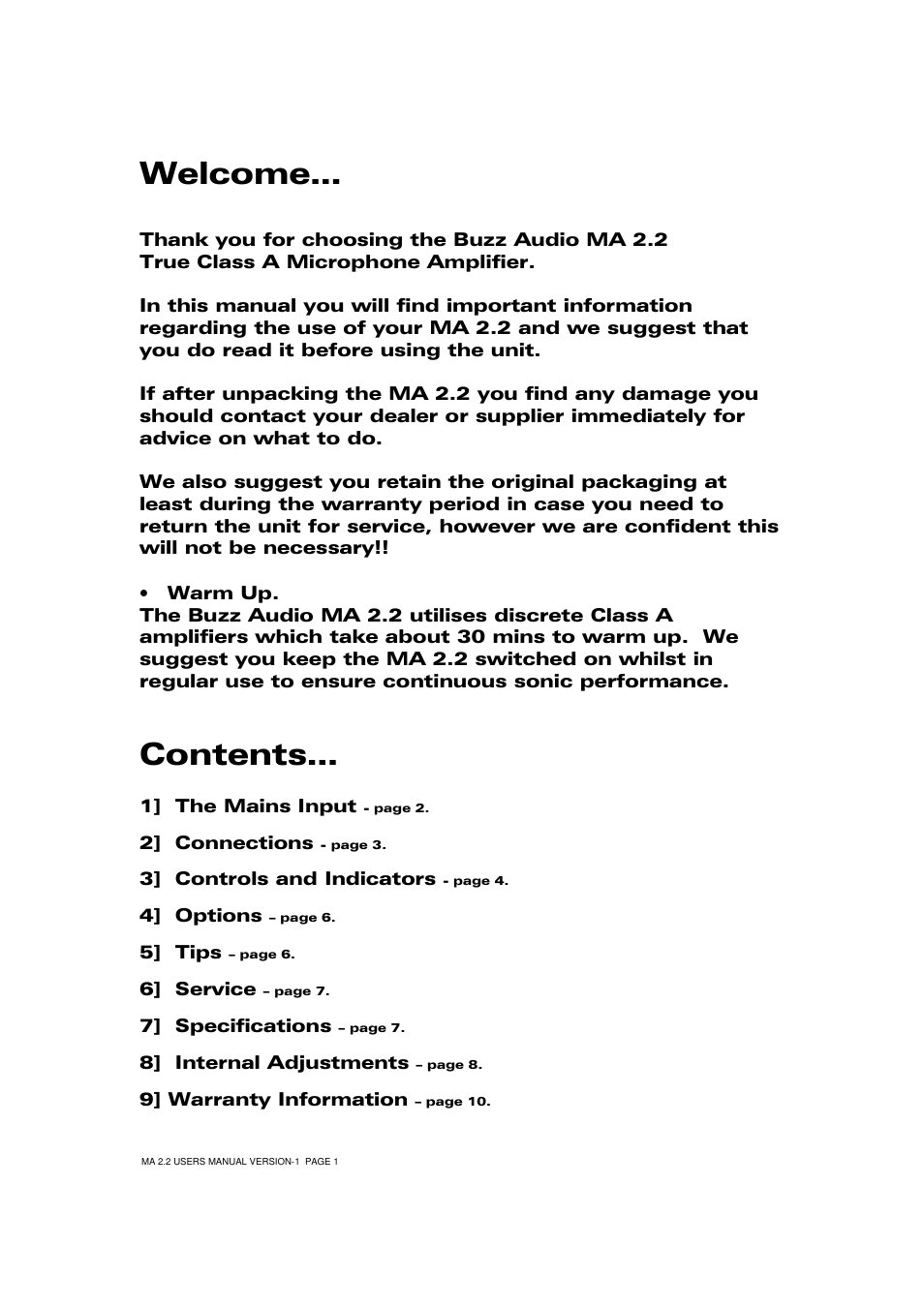 Buzz Audio ma-2.2stereo microphone preamp User Manual | Page 2 / 11