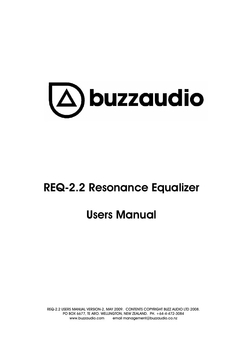 Buzz Audio req-2.2resonance equaliser User Manual | 17 pages