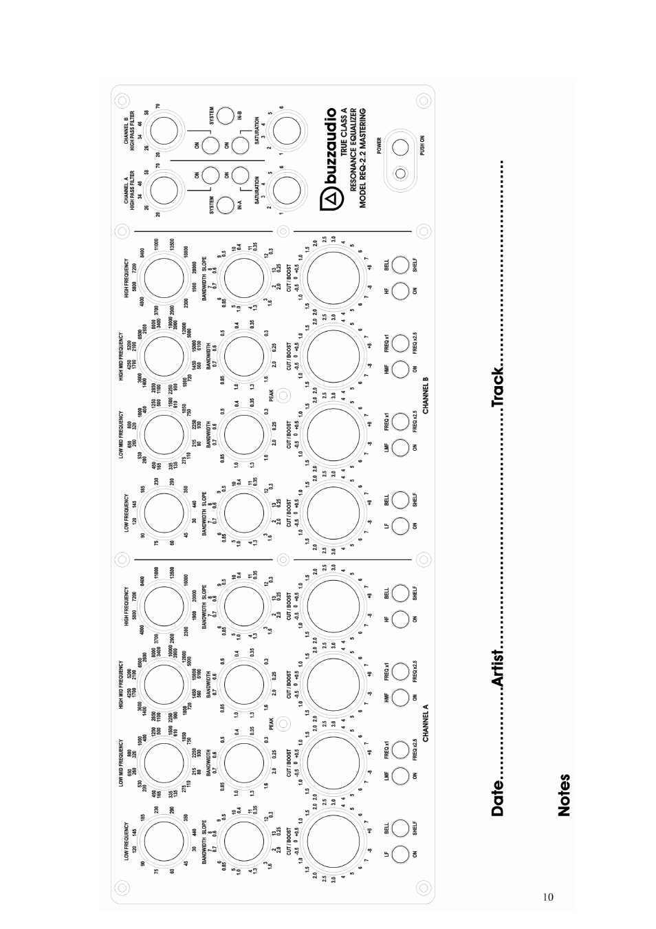 Buzz Audio req-2.2resonance equaliser User Manual | Page 10 / 17