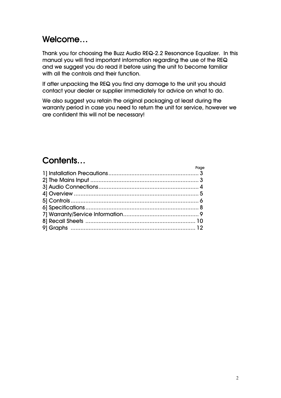 Buzz Audio req-2.2resonance equaliser User Manual | Page 2 / 17