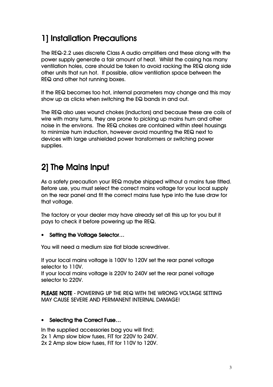 1] installation | Buzz Audio req-2.2resonance equaliser User Manual | Page 3 / 17