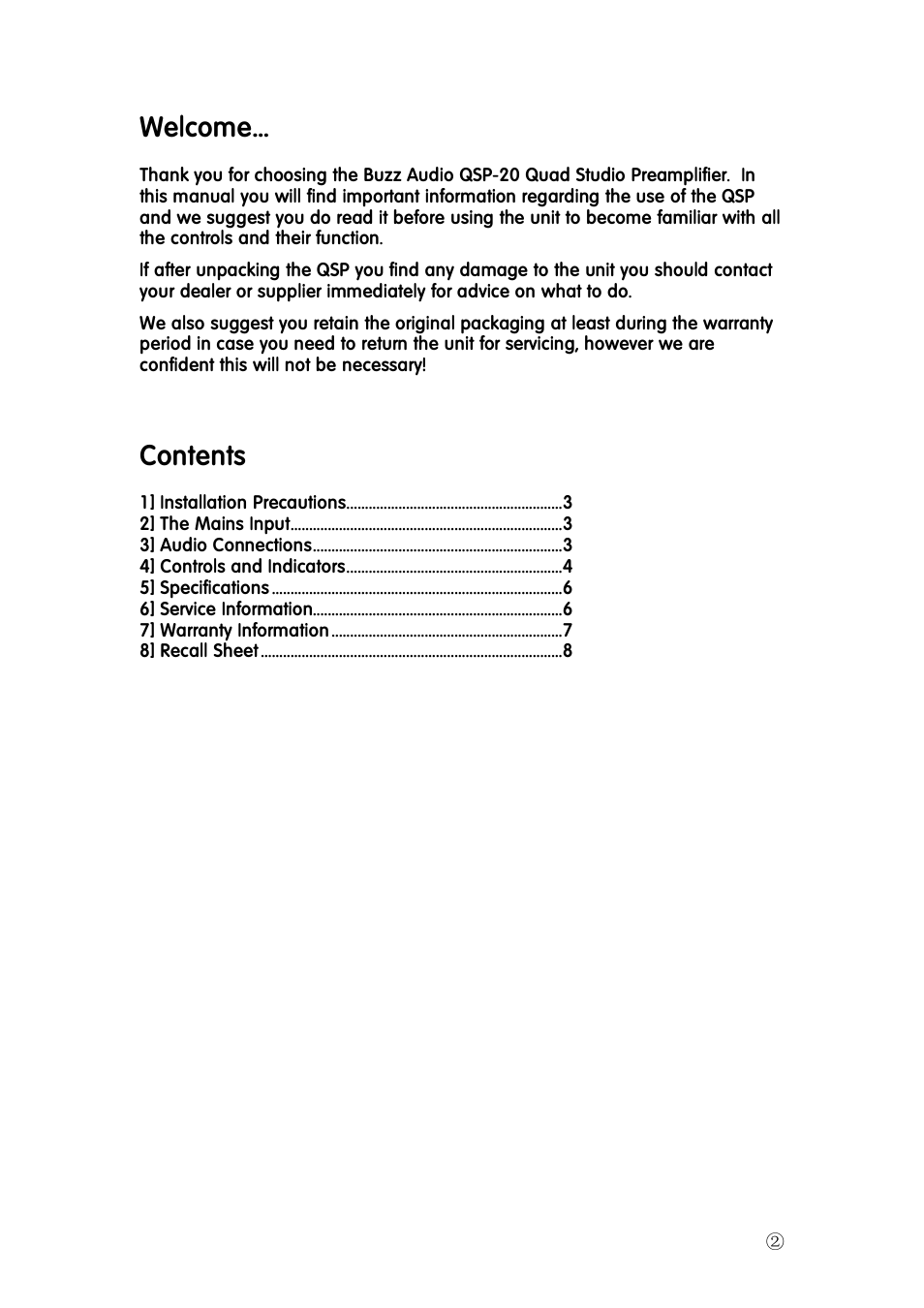 Buzz Audio qsp-20studio mic preamplifier User Manual | Page 2 / 8