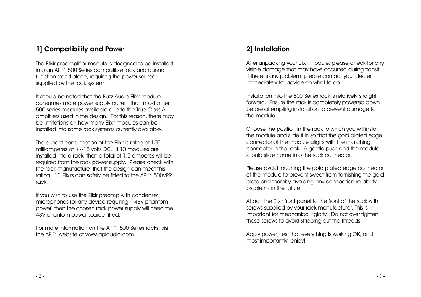 Buzz Audio elixir mic preamplifier User Manual | Page 2 / 6