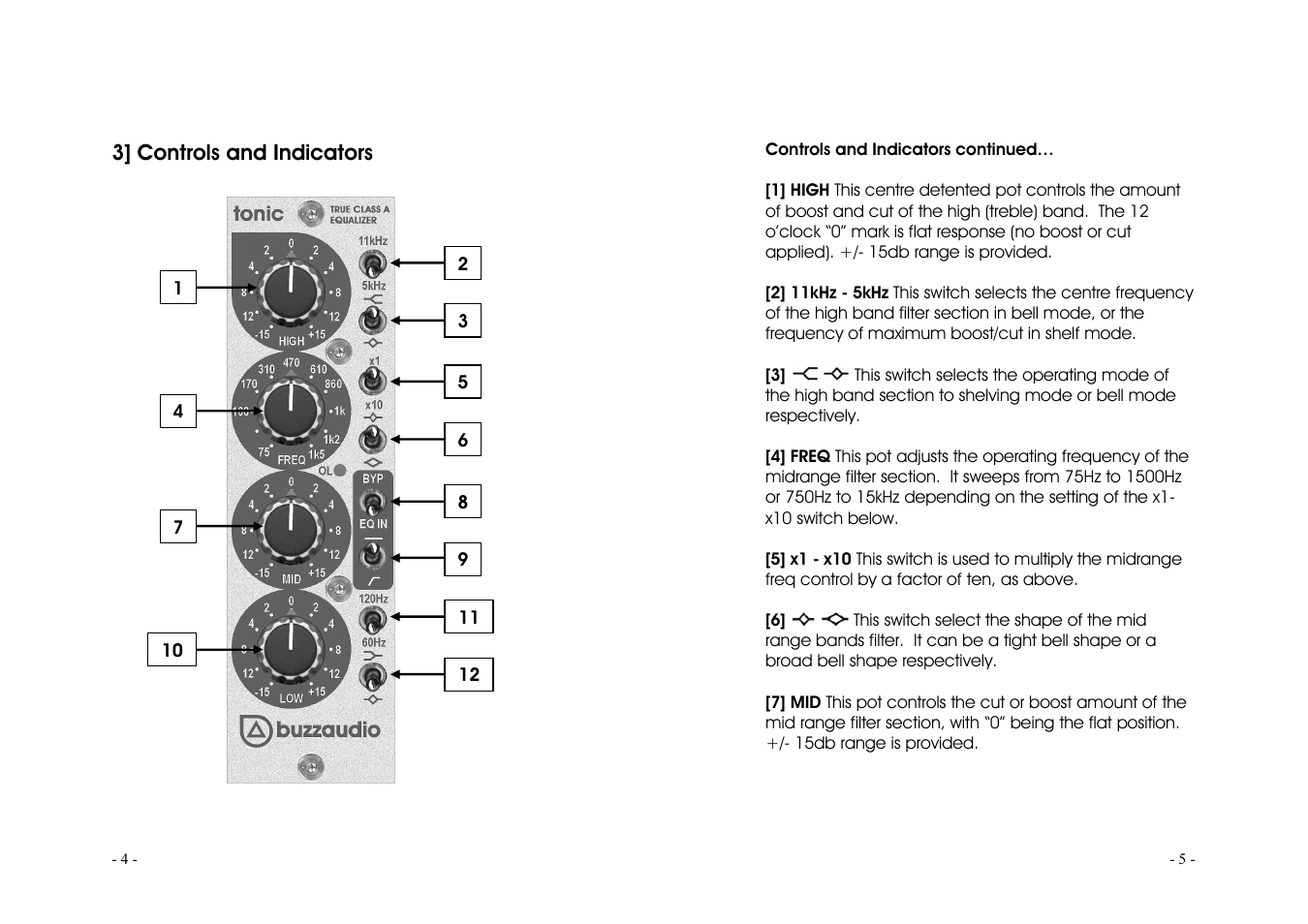 Buzz Audio tonic 3 band equaliser User Manual | Page 3 / 6