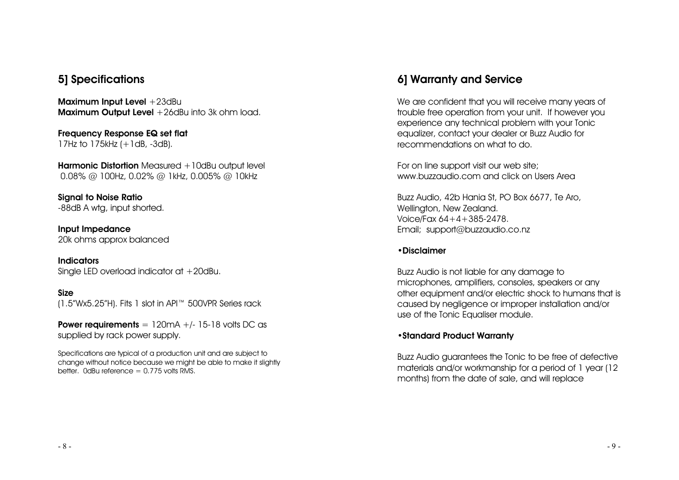 Buzz Audio tonic 3 band equaliser User Manual | Page 5 / 6