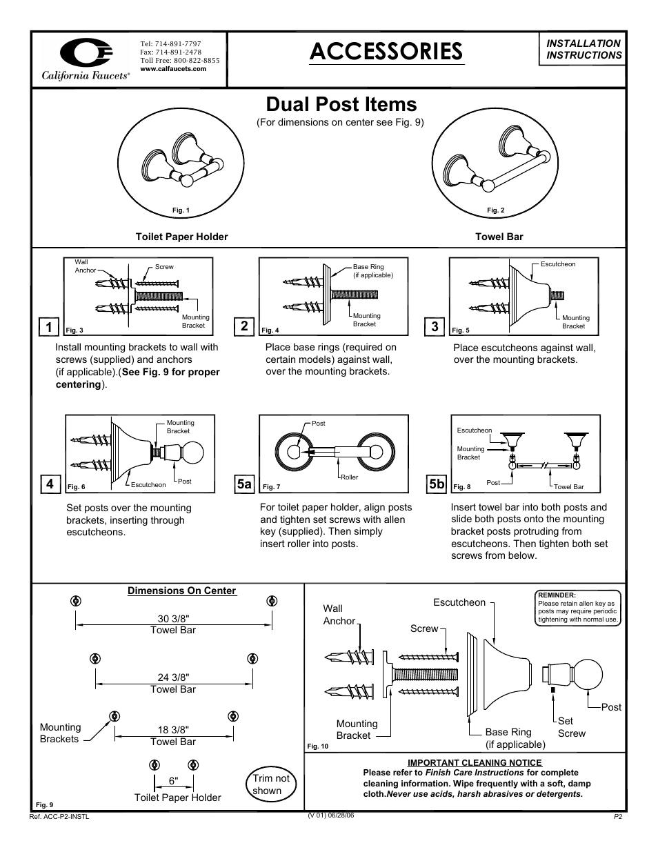 California Faucets Accessories ii User Manual | 2 pages