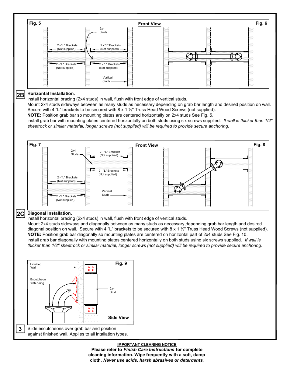 California Faucets Grab Bars User Manual | Page 2 / 2