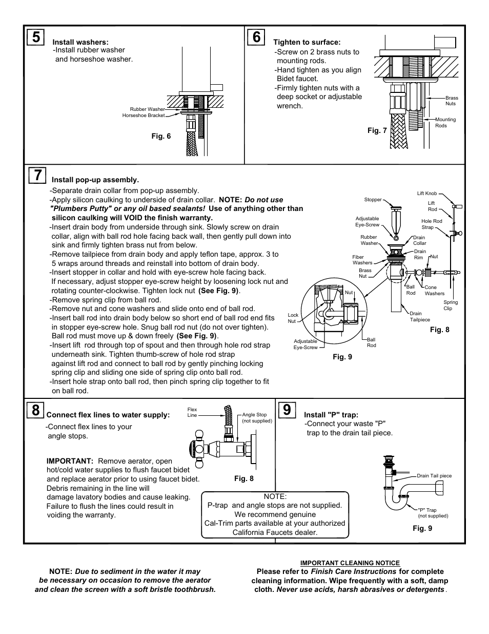 California Faucets Single Hole/Handle Bidet Faucet User Manual | Page 2 / 2