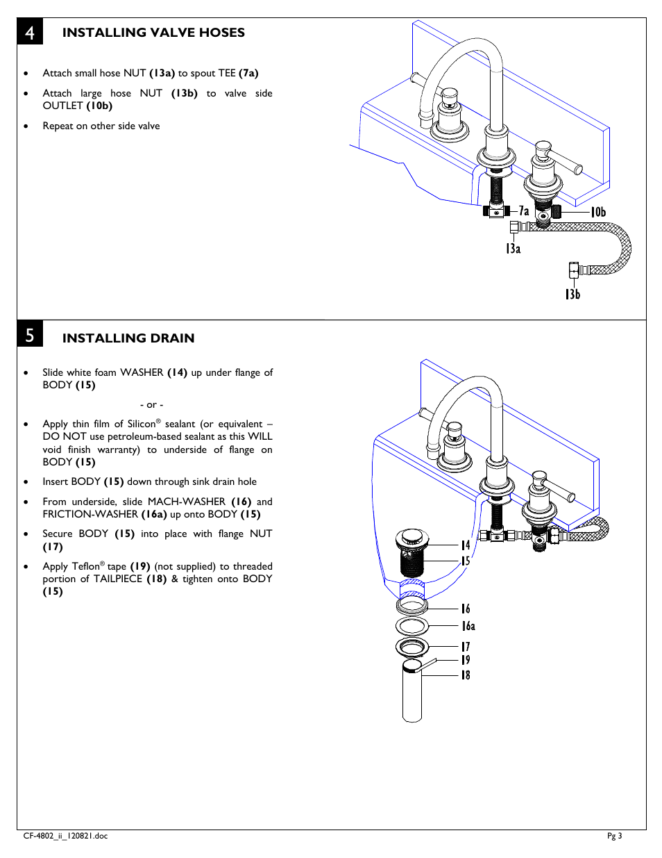 California Faucets Miramar 8" Widespread User Manual | Page 3 / 4