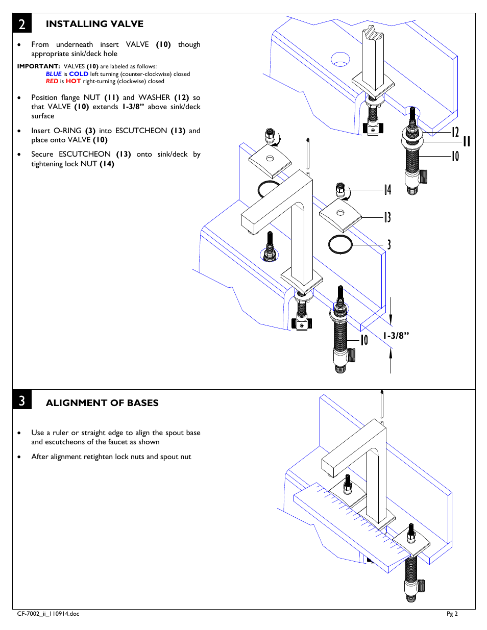 California Faucets Solima Widespread Faucet User Manual | Page 2 / 4