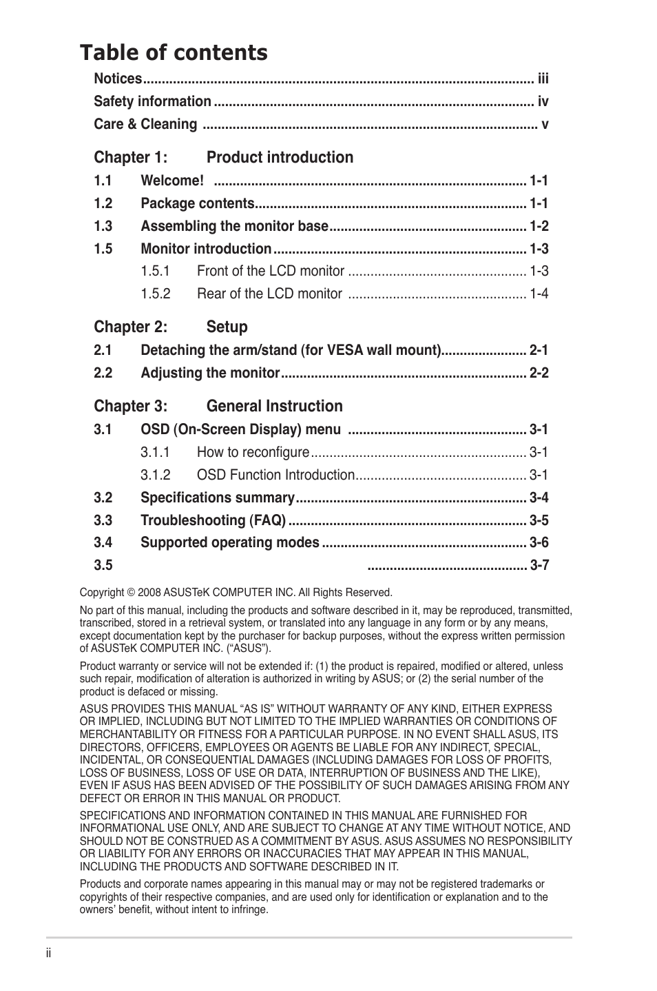 Asus VK 266 User Manual | Page 2 / 19