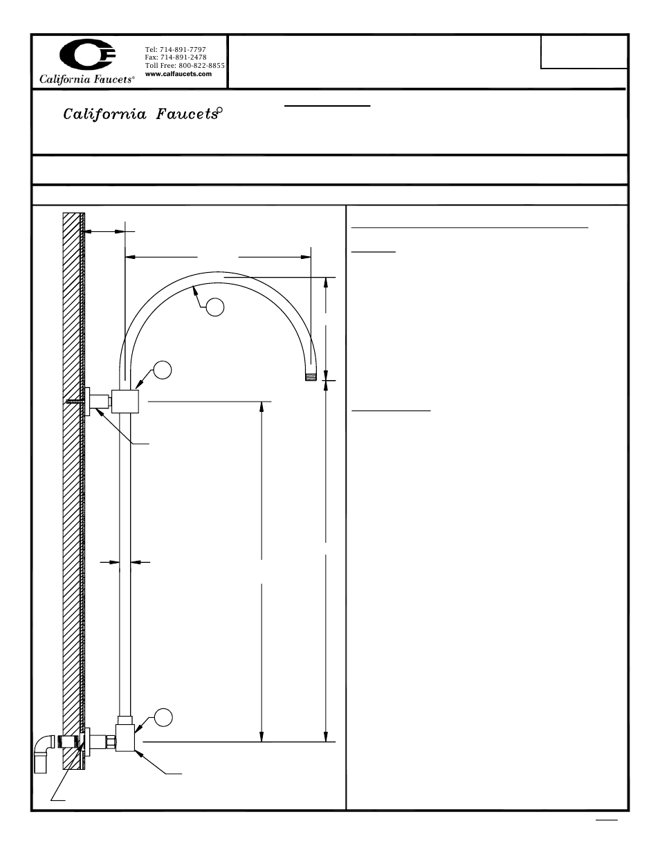 California Faucets Exposed Shower Column User Manual | 2 pages