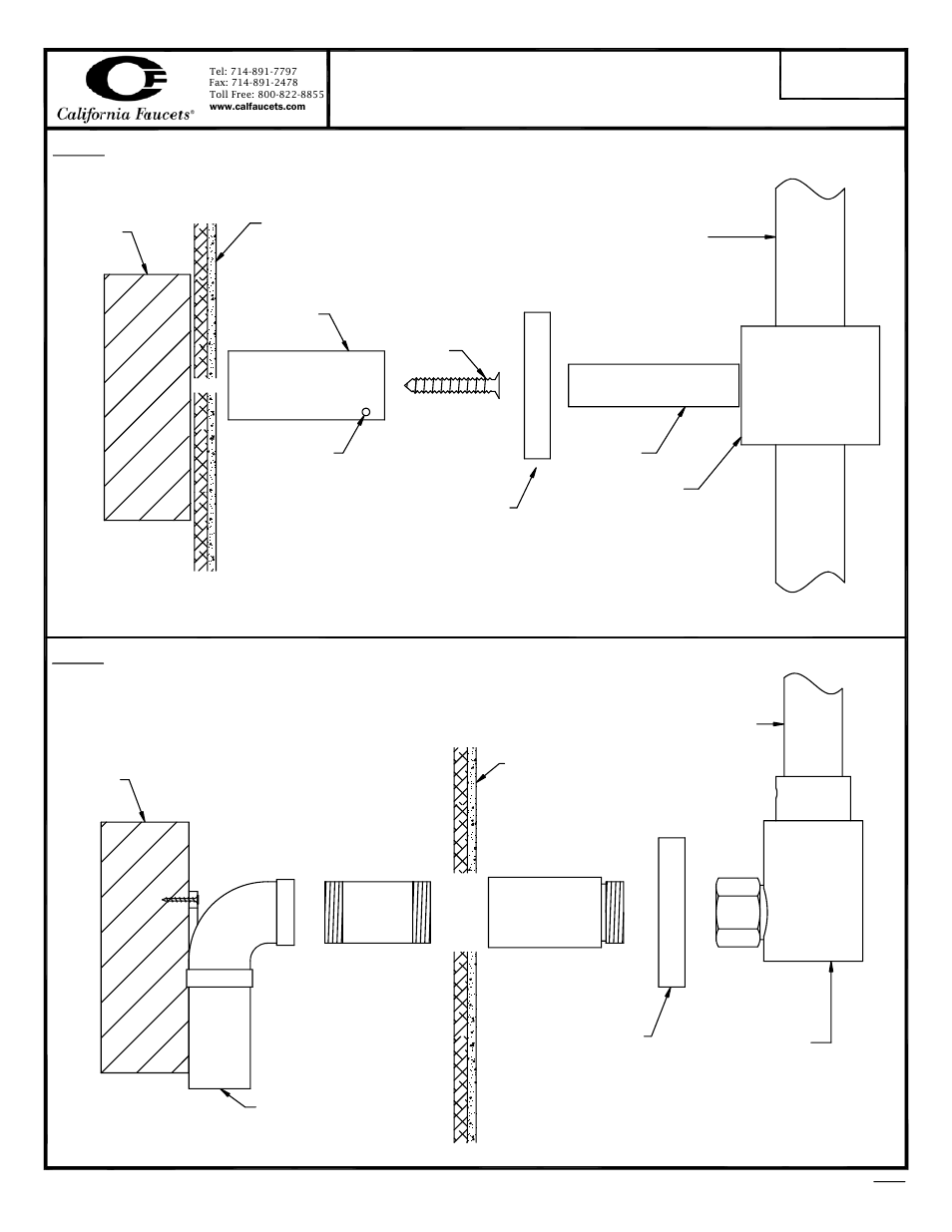 9150 shower column, Fig. 1 fig. 2 | California Faucets Exposed Shower Column User Manual | Page 2 / 2