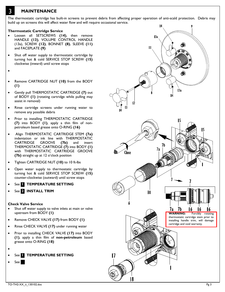 California Faucets Styletherm TO-THC2L ii User Manual | Page 3 / 4