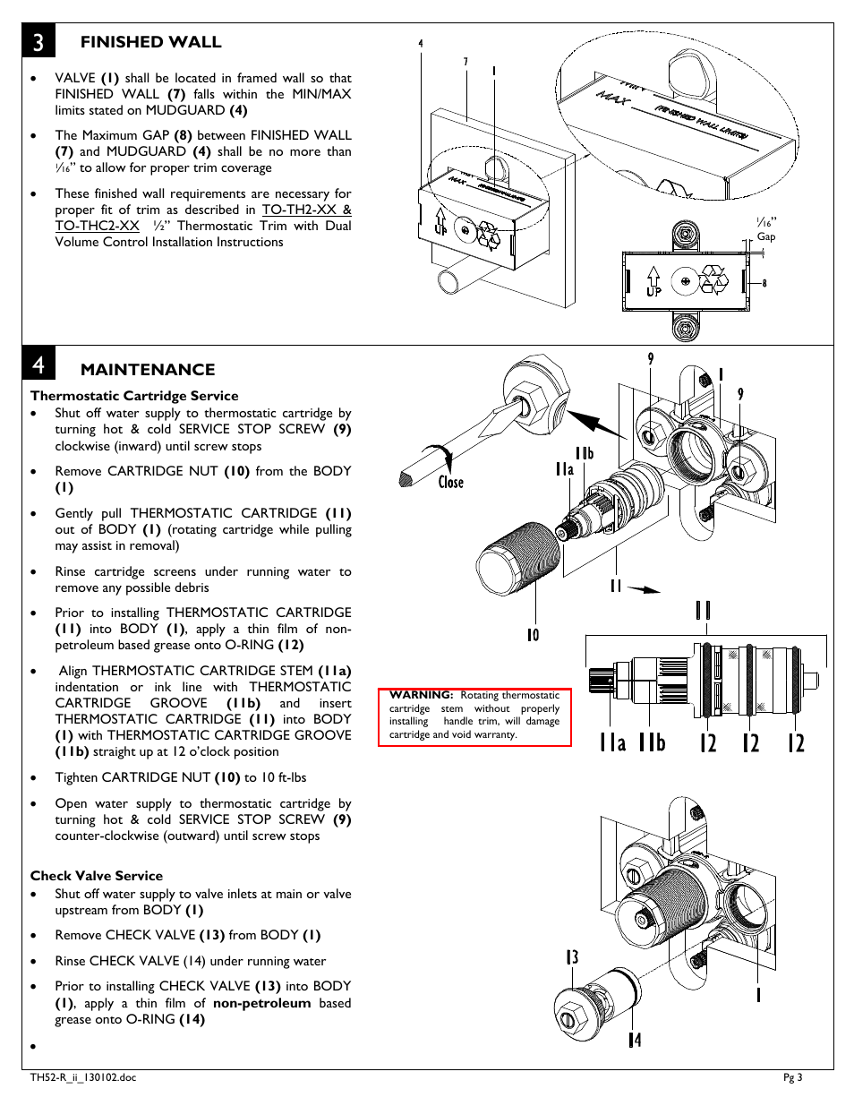 California Faucets Styletherm 1/ Thermostatic Rough Valve with Dual Integral Volume Controls User Manual | Page 3 / 4