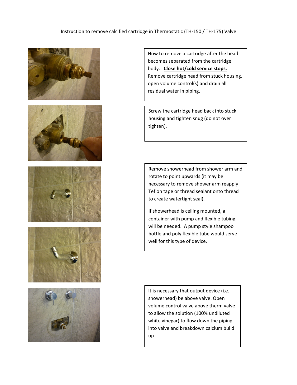 California Faucets Thermostatic Cartridge User Manual | 4 pages