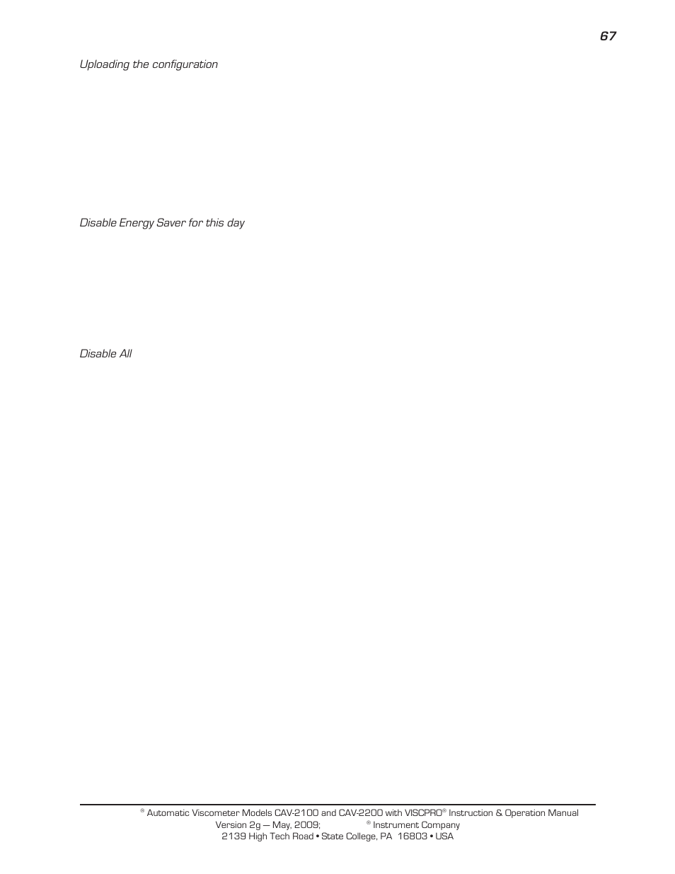 Cannon Instrument CAV-2000 User Manual | Page 73 / 144
