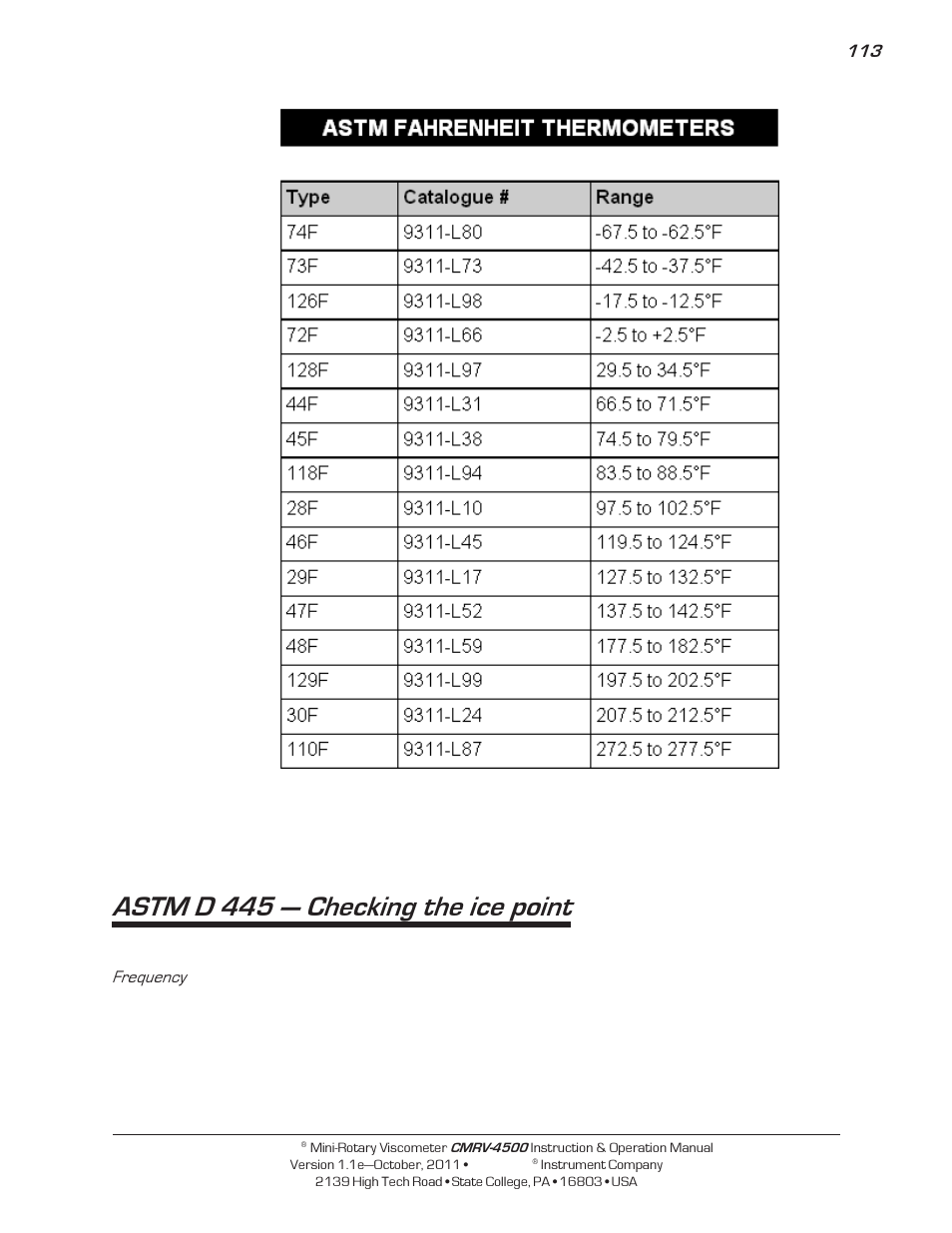 Astm d 445 — checking the ice point | Cannon Instrument CMRV-4500 User Manual | Page 119 / 128