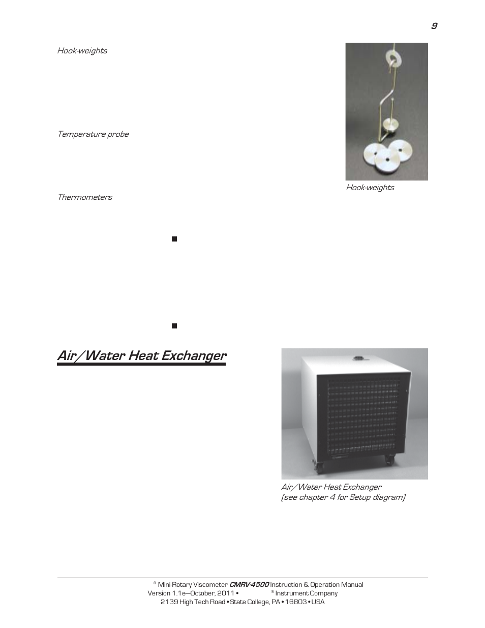 Air/water heat exchanger | Cannon Instrument CMRV-4500 User Manual | Page 15 / 128