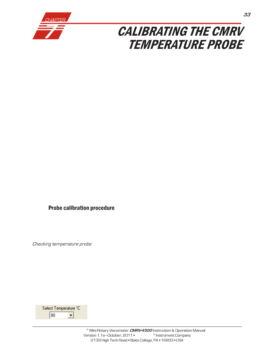 Calibrating the cmrv temperature probe | Cannon Instrument CMRV-4500 User Manual | Page 39 / 128