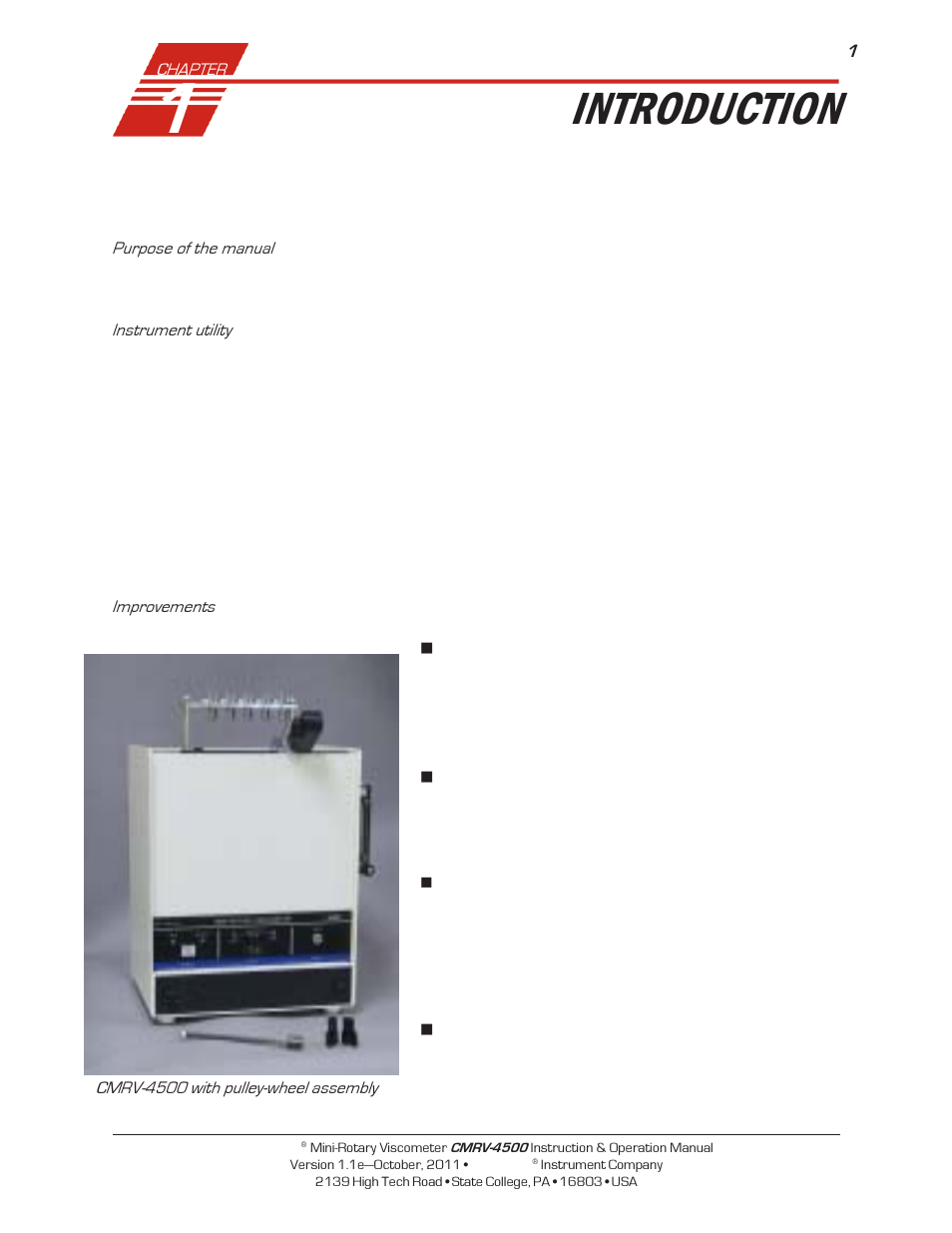 Introduction | Cannon Instrument CMRV-4500 User Manual | Page 7 / 128