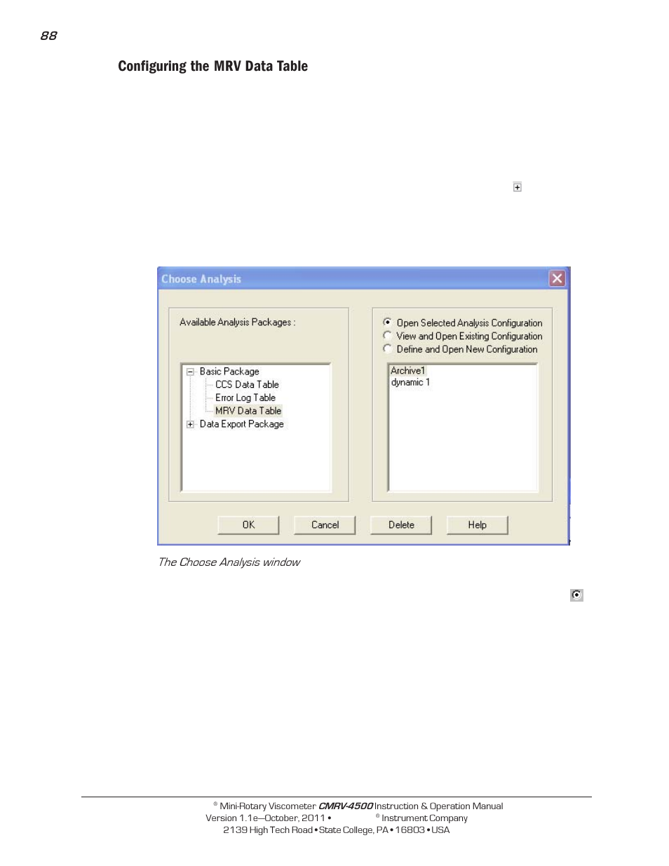 Configuring the mrv data table | Cannon Instrument CMRV-4500 User Manual | Page 94 / 128