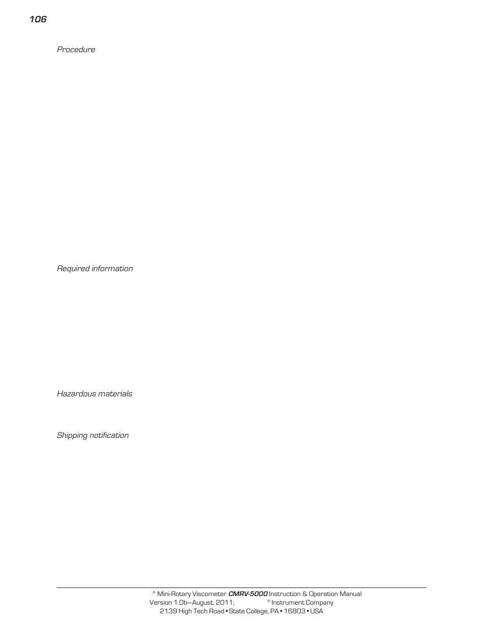 Cannon Instrument CMRV-5000 User Manual | Page 112 / 128